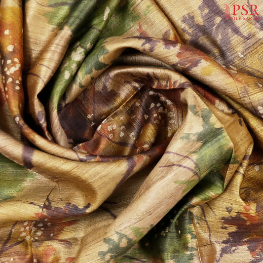 Taupe Kadhi Tussar Silk Saree