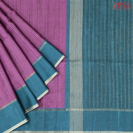 Boysenberry Purple Semi Tussar Saree