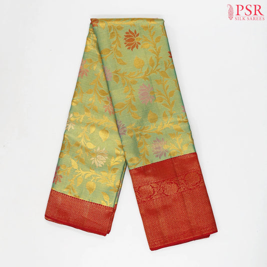 Sea Green Kanchipuram Jacquard Tissue Silk Saree