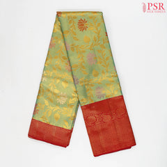 Sea Green Kanchipuram Jacquard Tissue Silk Saree