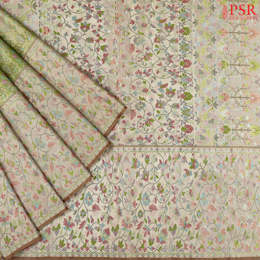 Citrus Green Kanchipuram Jacquard Tissue Silk Saree