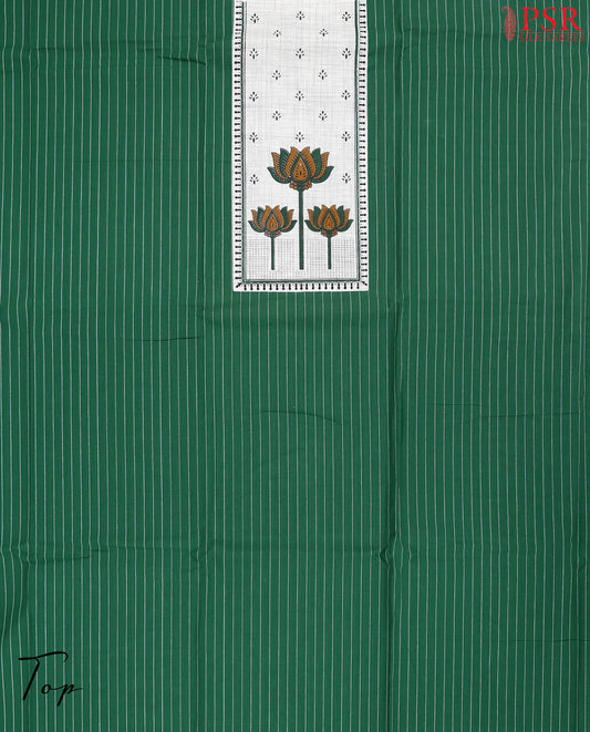 Dark Green Chirala Cotton Dress Material