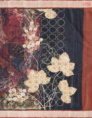 Brown & Black Semi Dupion Saree