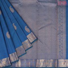 Peacock Blue Kanchipuram Silk Saree