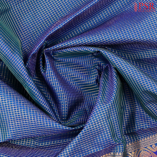 Peacock Blue Fancy Kanchipuram Silk Saree