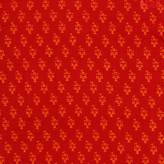 Crimson red Cotton Print Running Material