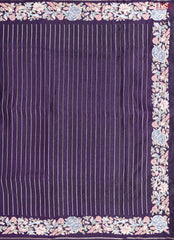 Aubergine Purple Semi Tussar Saree