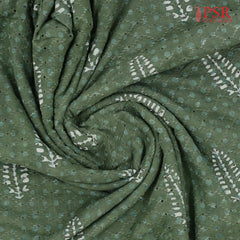 Fern Green Hacoba Embroidery Running Material