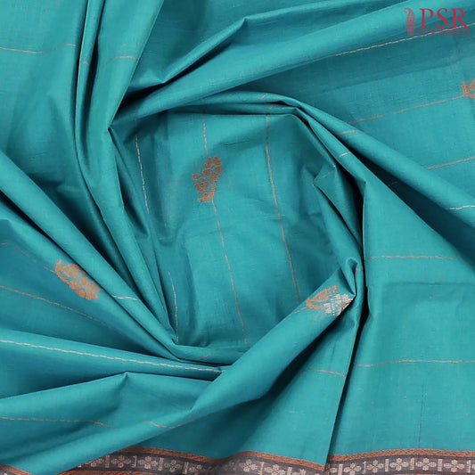 Dark Turquoise Kovai Cotton Saree