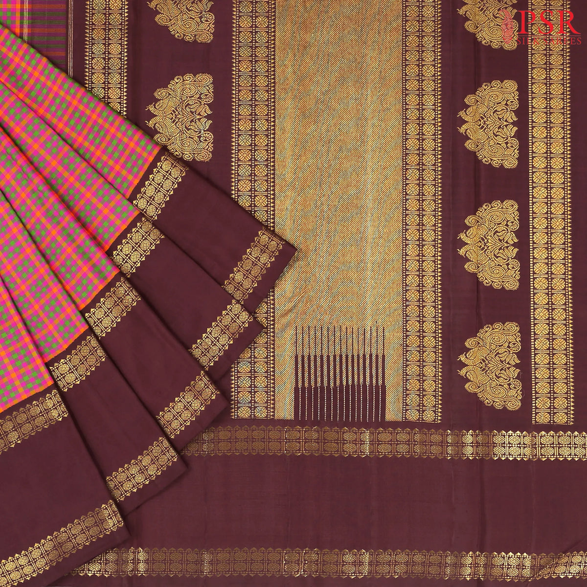 Multicolor Kanchipuram Silk Saree