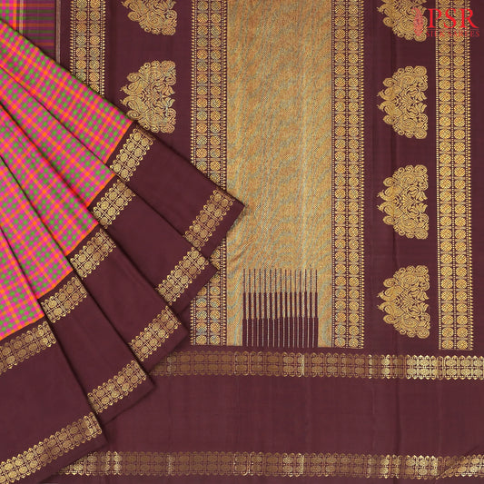 Multicolor Kanchipuram Silk Saree