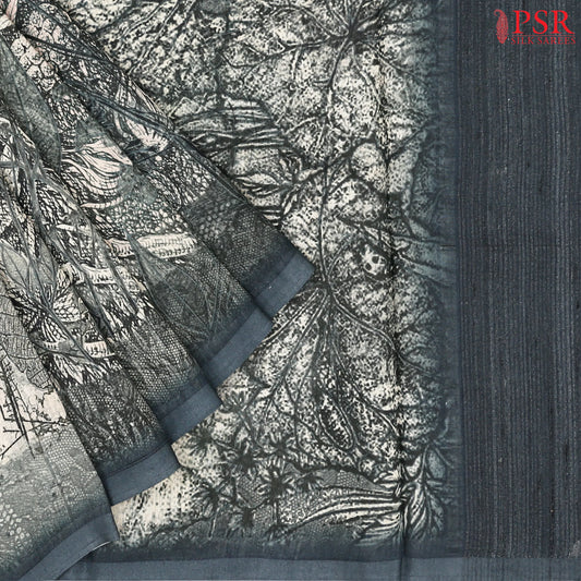 Dark Green Munga Silk Saree