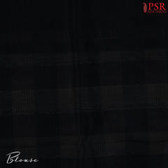 Beige & Black Cotton Silk Saree