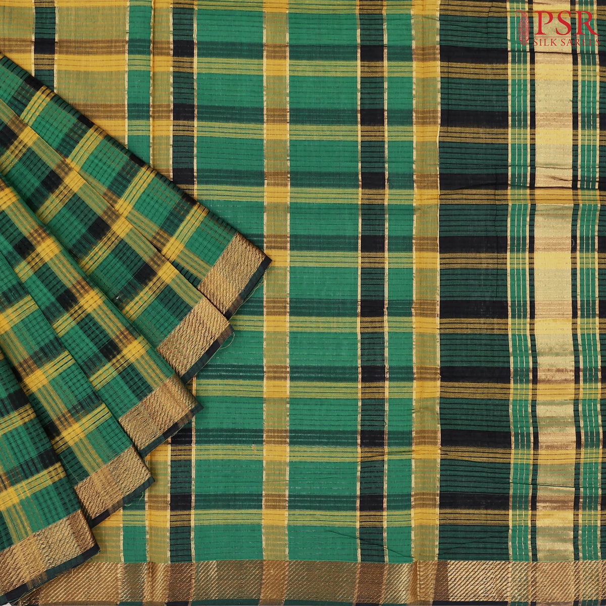 Jungle Green Mangalagiri Cotton Saree