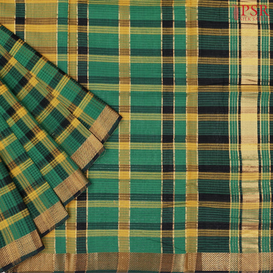 Jungle Green Mangalagiri Cotton Saree