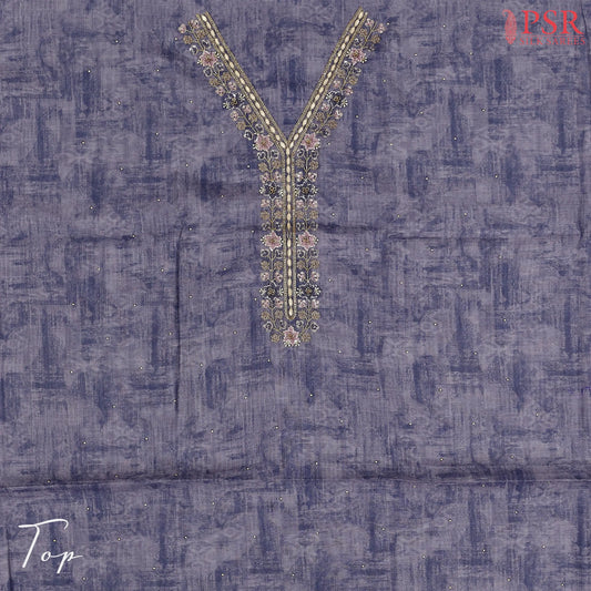 Heather Mauve Silk Cotton Dress Material