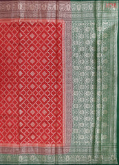 Red Chiniya Silk Saree