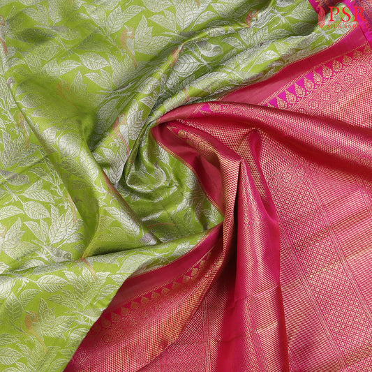 Chartreuse Green Bridal Kanjivaram Silk Saree