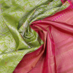 Chartreuse Green Bridal Kanjivaram Silk Saree