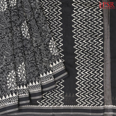 Black Chanderi Silk Cotton Saree