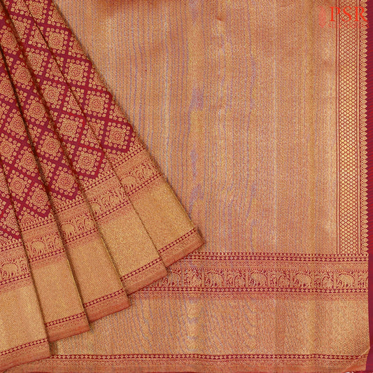 Maroon Bridal Kanjivaram Silk Saree