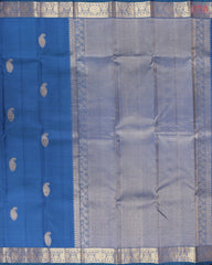 Peacock Blue Kanchipuram Silk Saree
