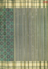 Dark & Bottle Green Kanchipuram Jacquard Silk Saree