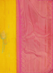 Amber Yellow Kanchipuram Silk Saree