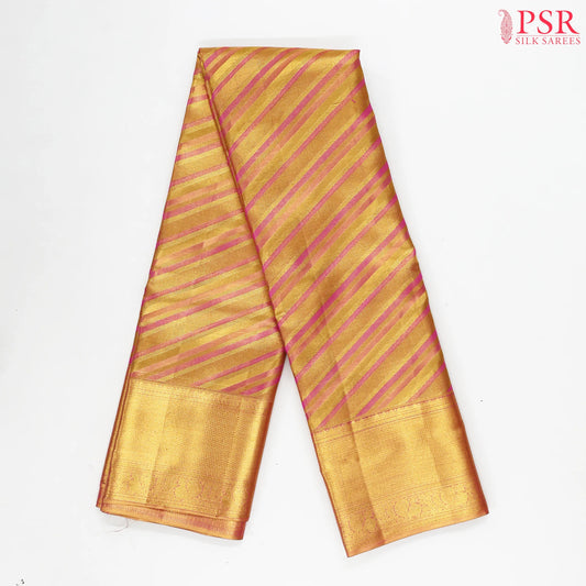 Gold & Pink Kanchipuram Jacquard Tissue Silk Saree
