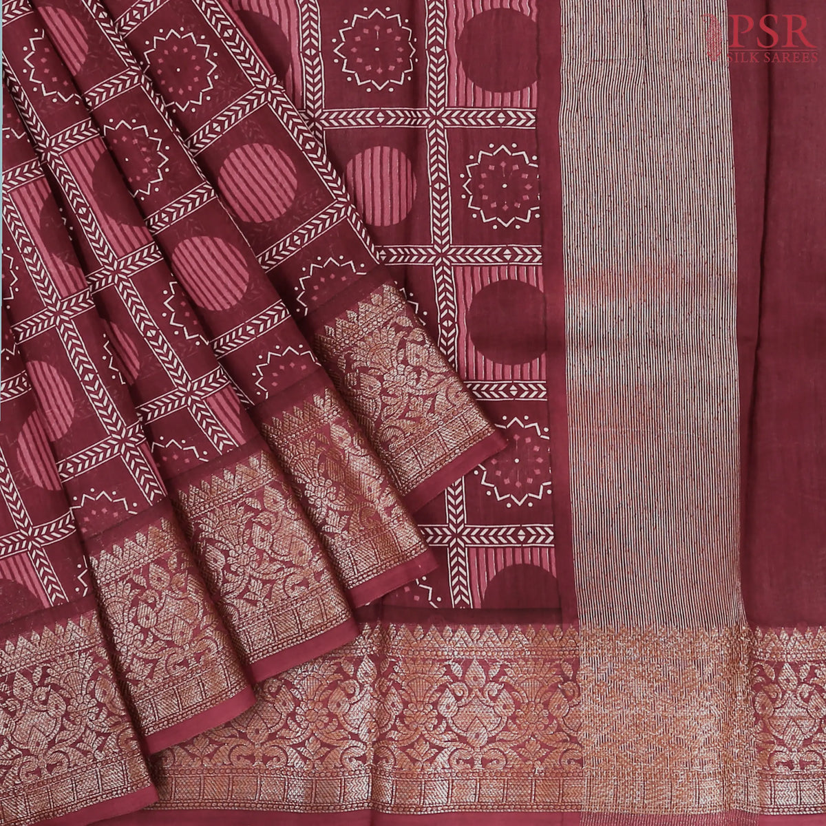 Maroon Chanderi Silk Cotton Saree