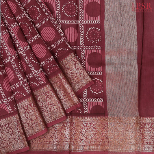 Maroon Chanderi Silk Cotton Saree