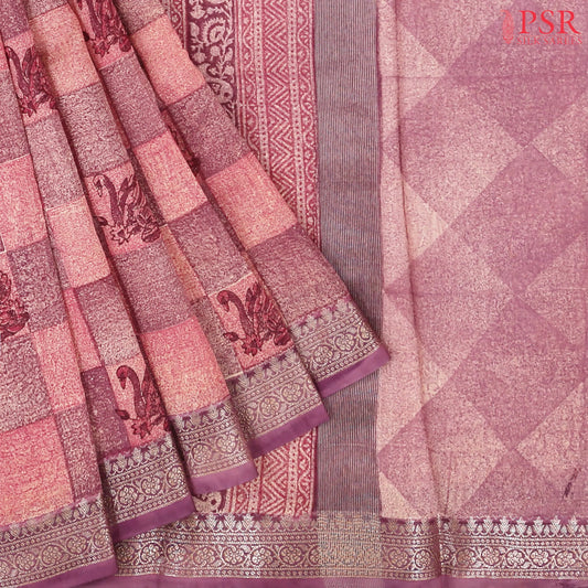 Dark Pink Chanderi Silk Cotton Saree
