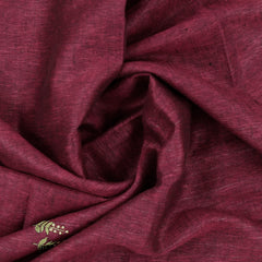 Dark Crimson Linen Saree