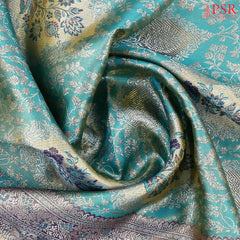 Heavenly Blue Kanchipuram Jacquard Tissue Silk Saree