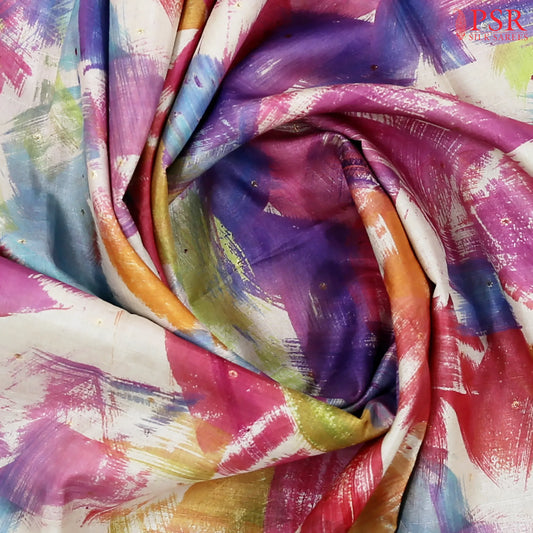 Multicolor Semi Dupion Saree