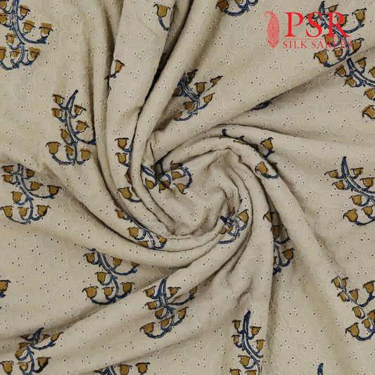 Beige Hacoba Embroidery Running Material