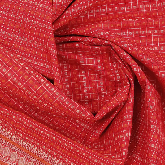 Red Kalakshetra Kovai Cotton Saree