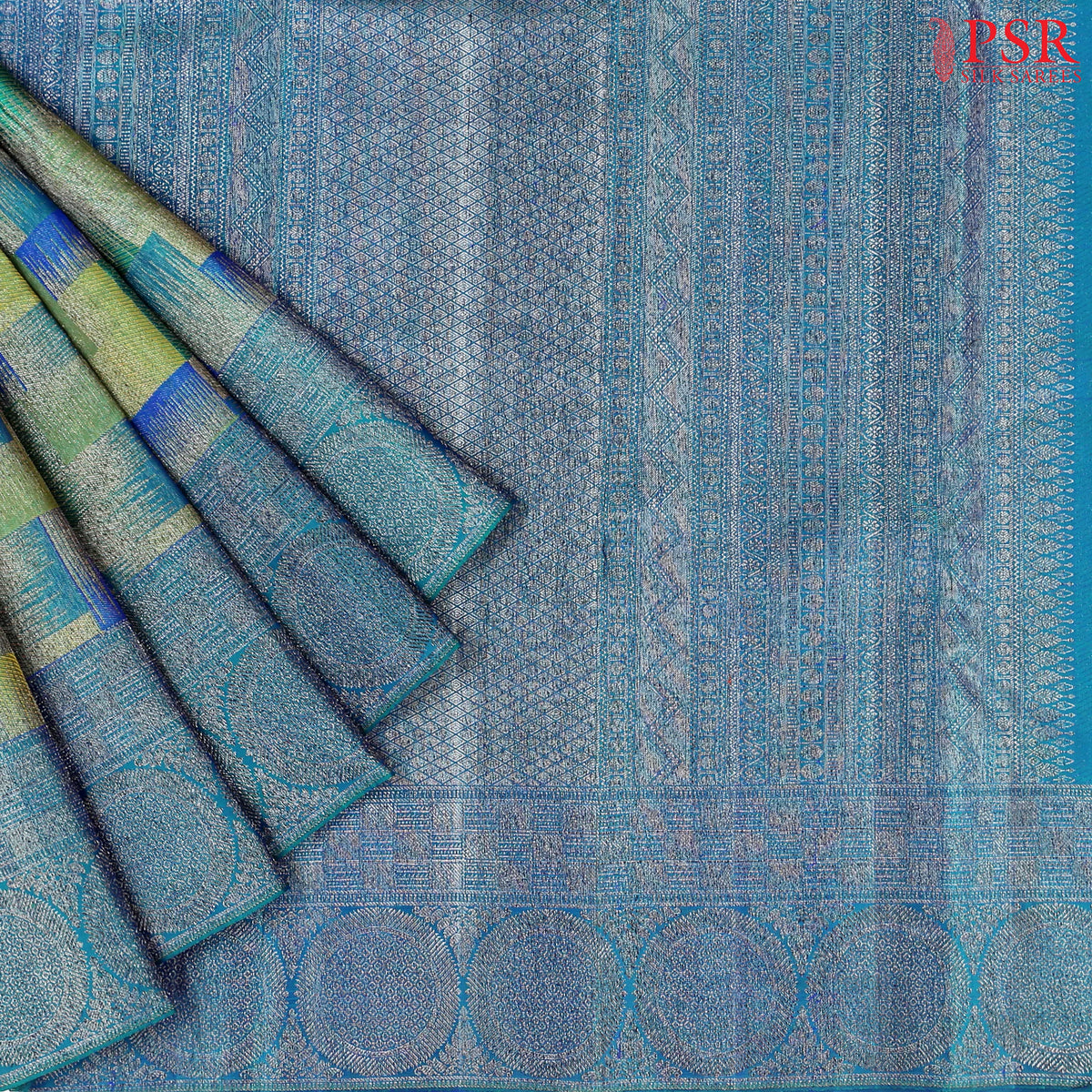 Multicolor Kanchipuram Jacquard Silk Saree