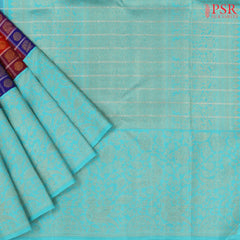Multicolor Kanchipuram Jacquard Silk Saree
