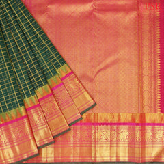 Dark Green Kanchipuram Silk Saree