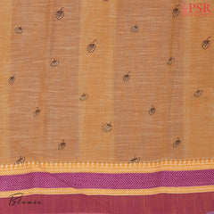 Light Brown Printed Cotton Saree