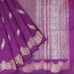 Magenta Purple Chiniya Silk Saree