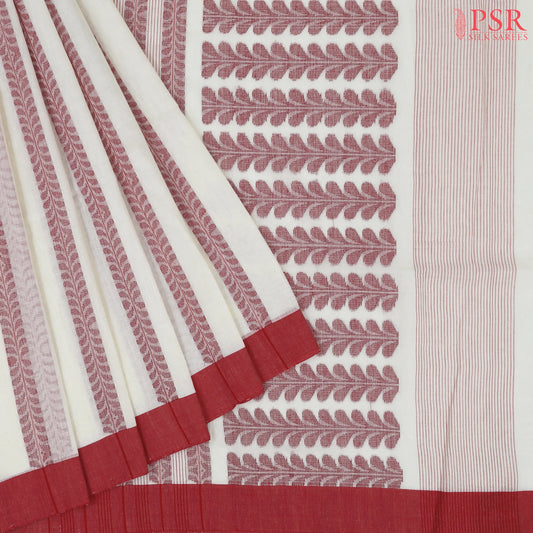 Floral Beige Byloom Cotton Saree