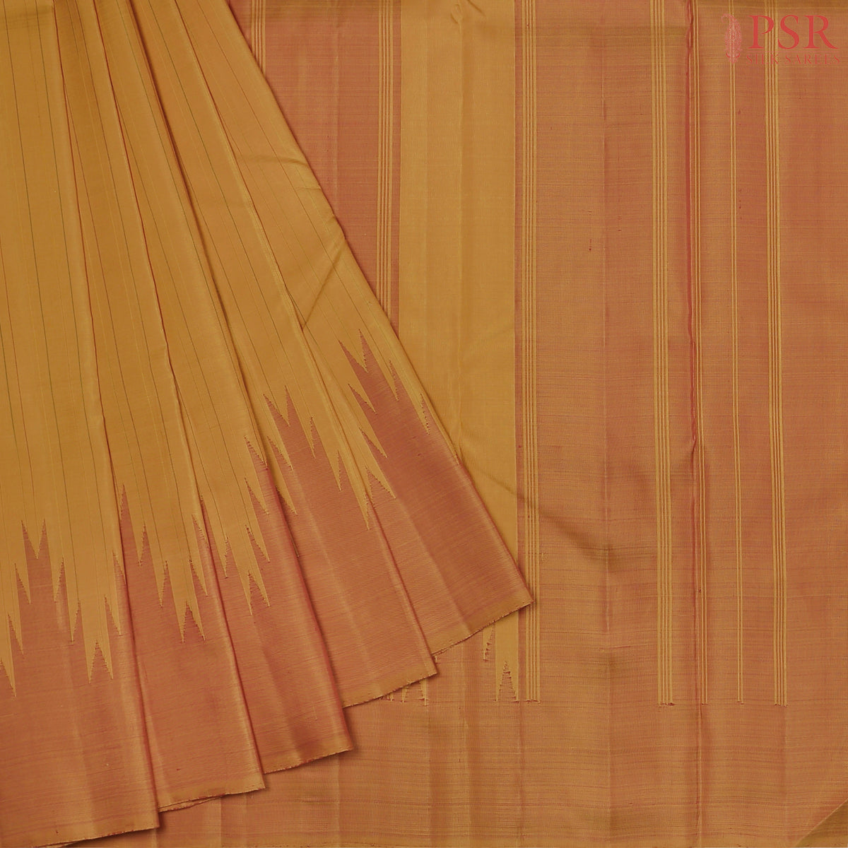 Mustard Yellow Kanchipuram Silk Saree