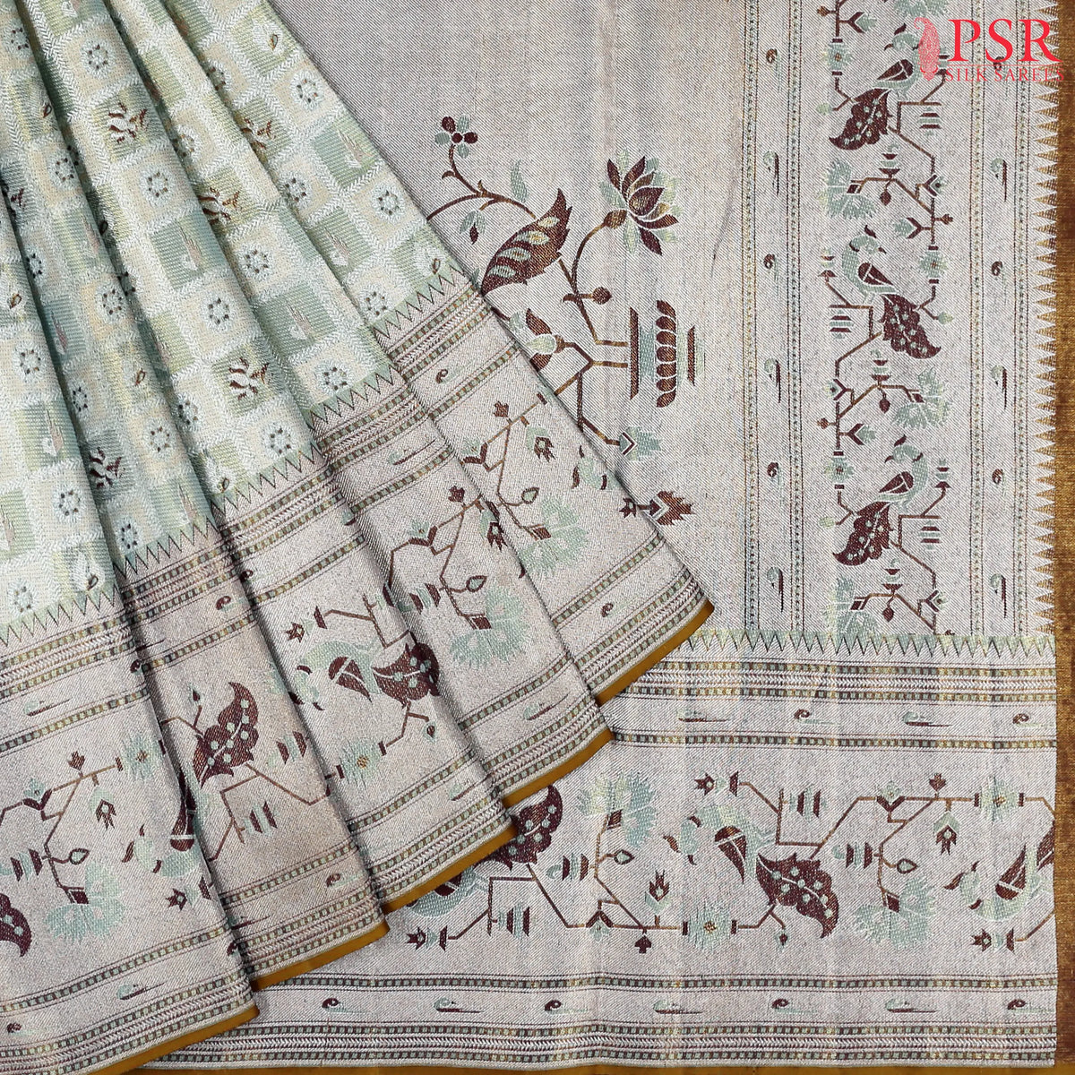 Aqua Frost Bridal Kanchipuram Tissue Silk Saree
