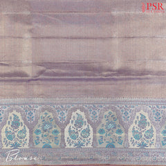 Heavenly Blue Kanchipuram Jacquard Tissue Silk Saree