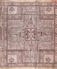 Hazelnut Beige & Red Kadhi Tussar Silk Saree