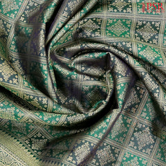 Dark & Bottle Green Kanchipuram Jacquard Silk Saree