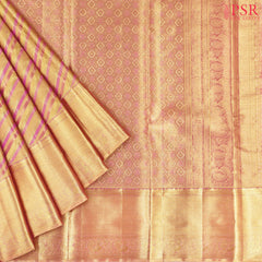 Gold & Pink Kanchipuram Jacquard Tissue Silk Saree