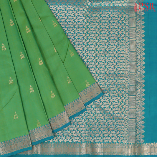 Parrot Green Fancy Kanchipuram Silk Saree